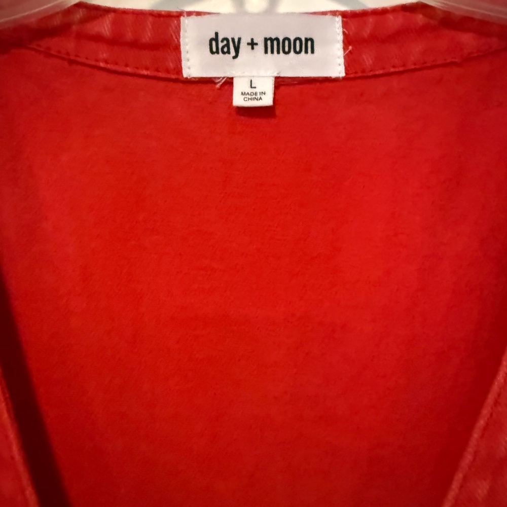 day + mood Red Button-Front Mini Dress - Picture 3 of 3